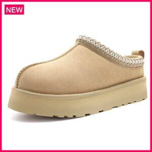 Women's Platform Slipper Boots Fleece Lined Anti-Slip Outdoor House Shoes